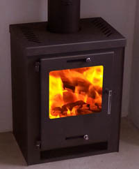 cube grey metal multi fuel wood burner