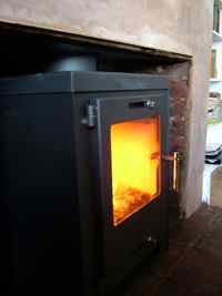 Grey Metal 5kW Cube wood burner