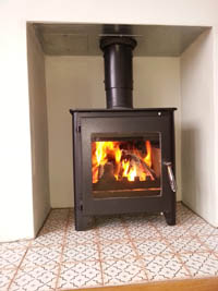 Saltfire ST1 Vision stove in Osbourne Road Brighton